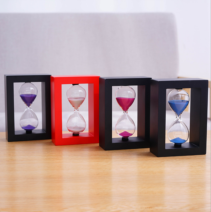 black wood sand timer