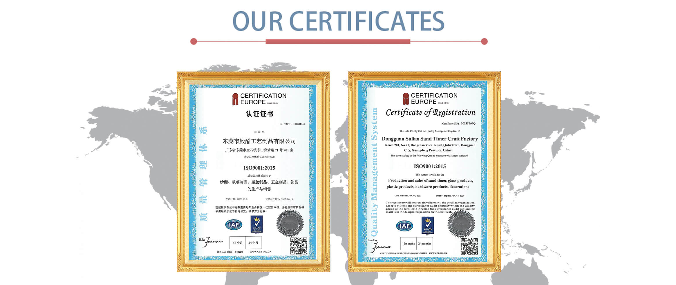 ISO9001 certificated hourglass factory 