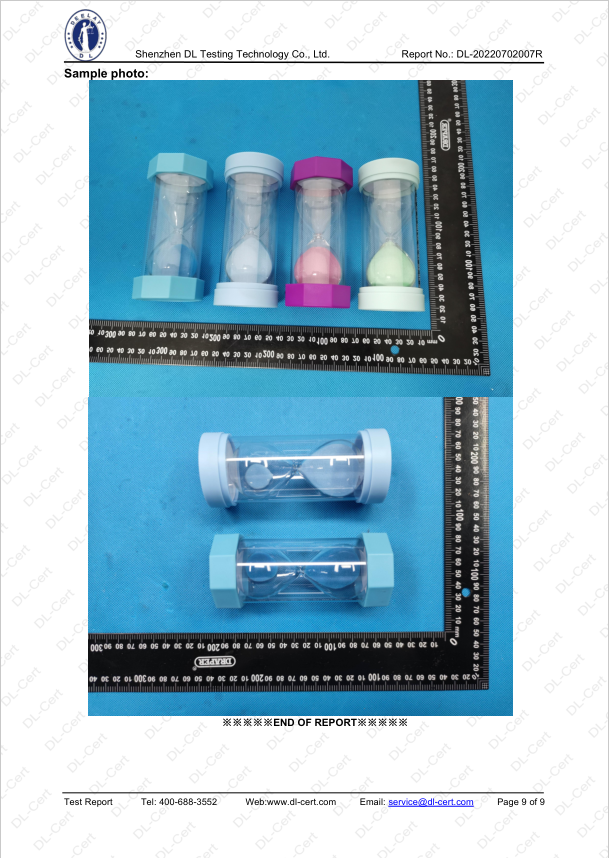 Plastic Hourglass Sand Clock for Kids