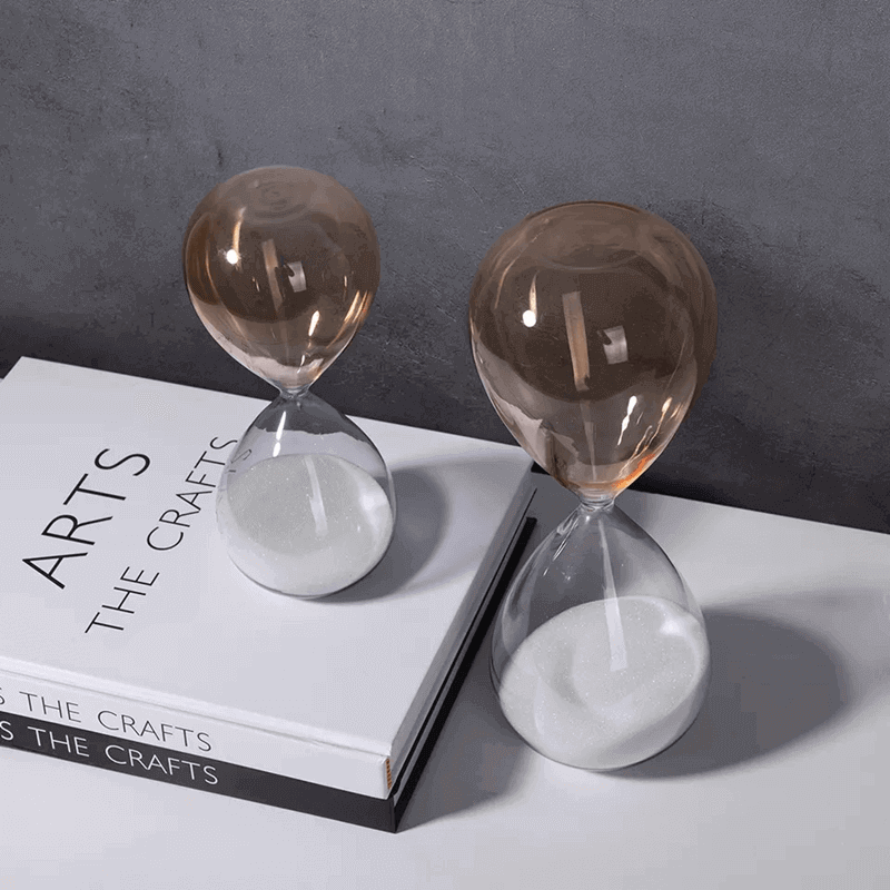 Glass hourglass for gifts