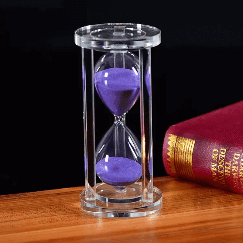 Glass timer clock decor