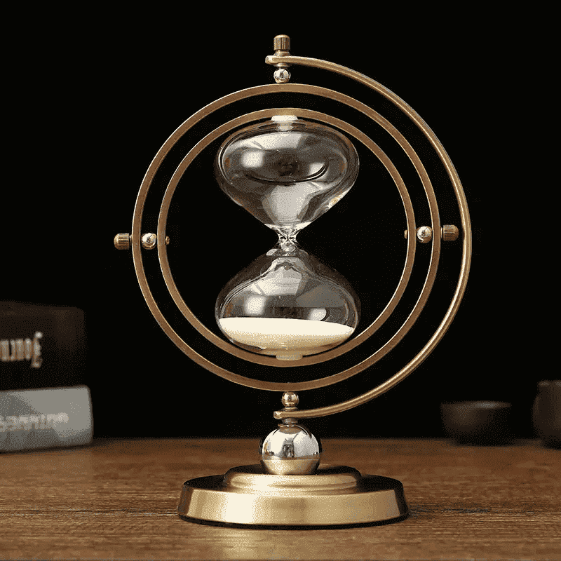 Brass hourglass decor