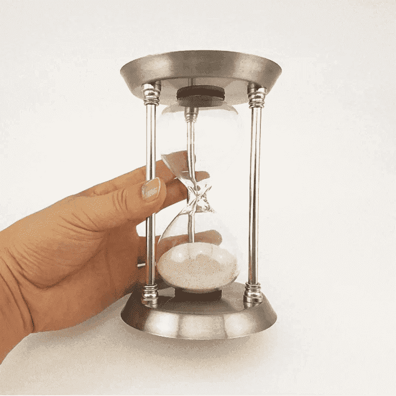 Brass sand timer clock