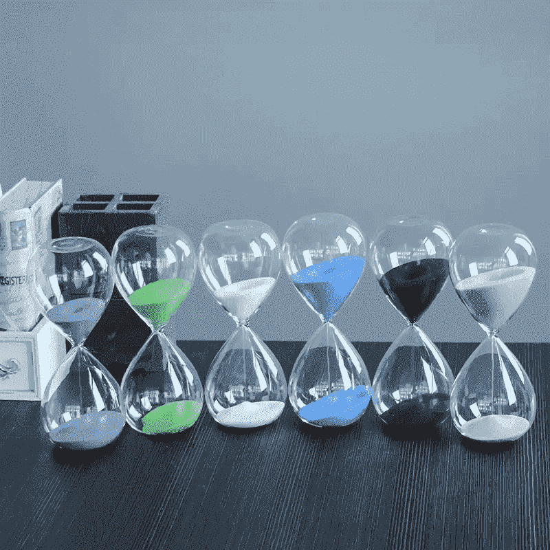 Clear hourglass