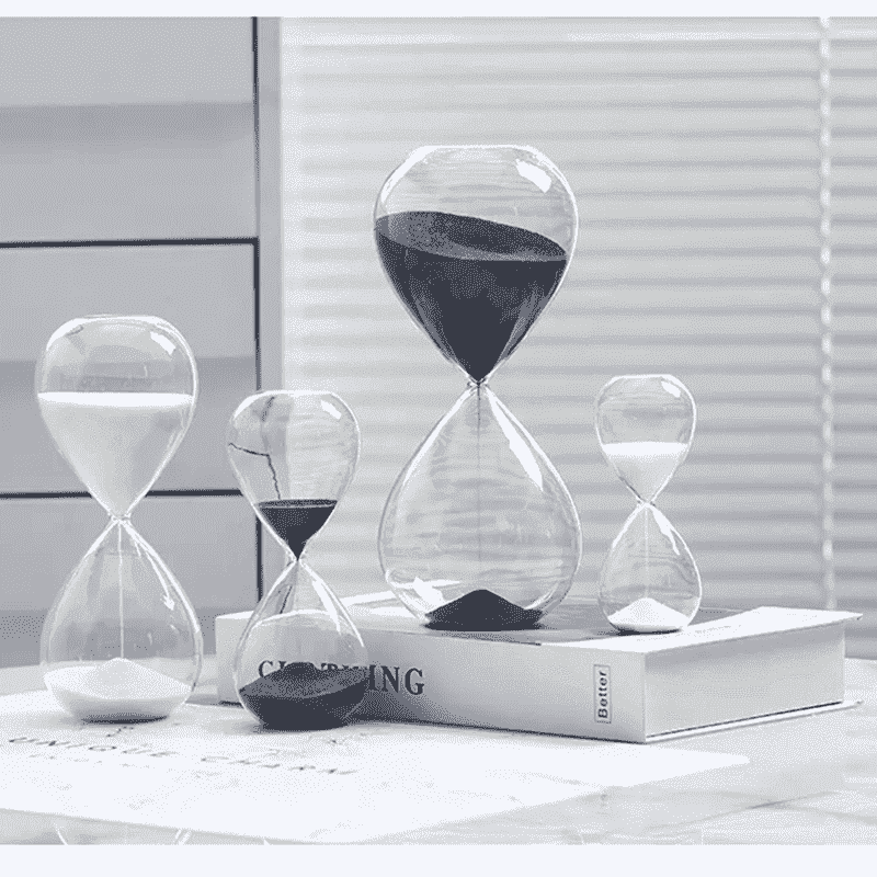Glass sand hourglass