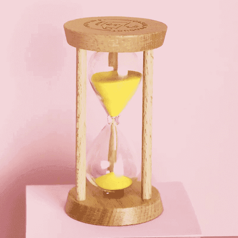 Hour glass with pink sand