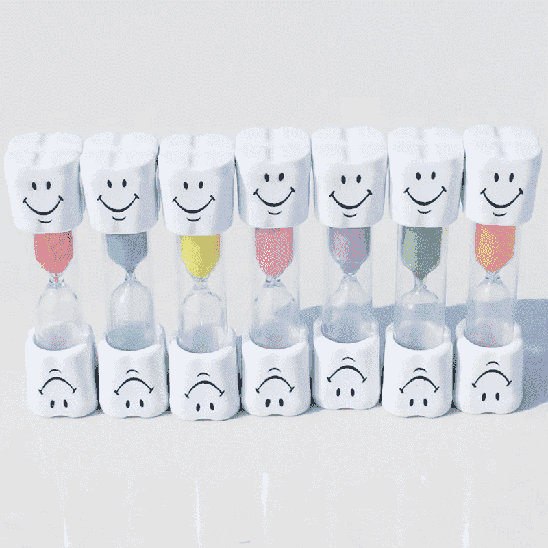 Smiling hour glass plastic