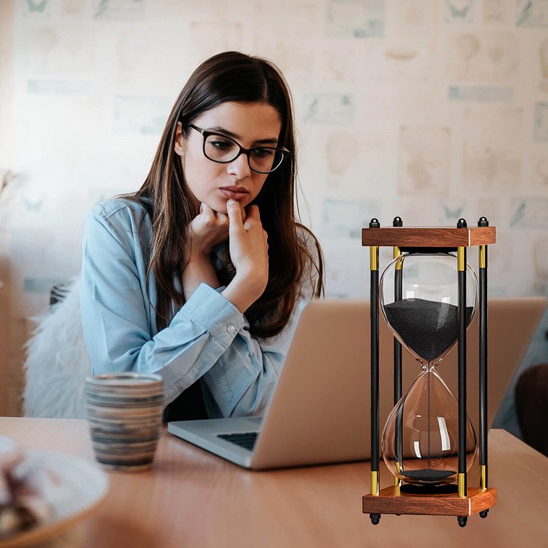 Sand clock hourglass timer wood