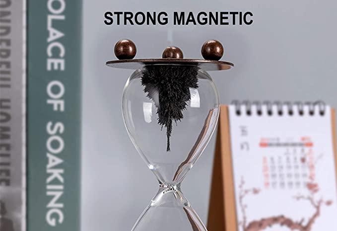 Magnetic hourglass sand timer