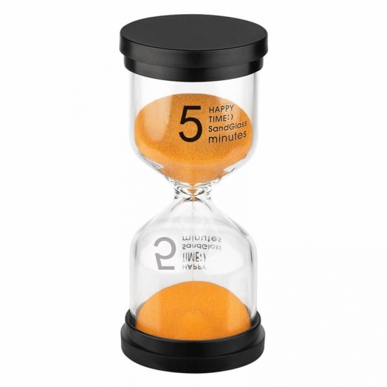 Black hourglass plastic