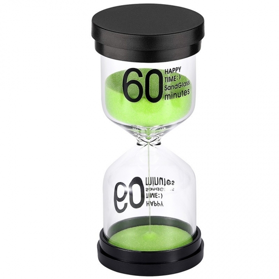 Black hourglass plastic