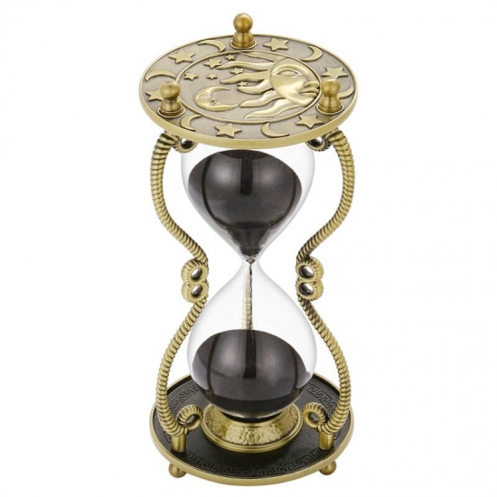 Brass sun hourglass decor