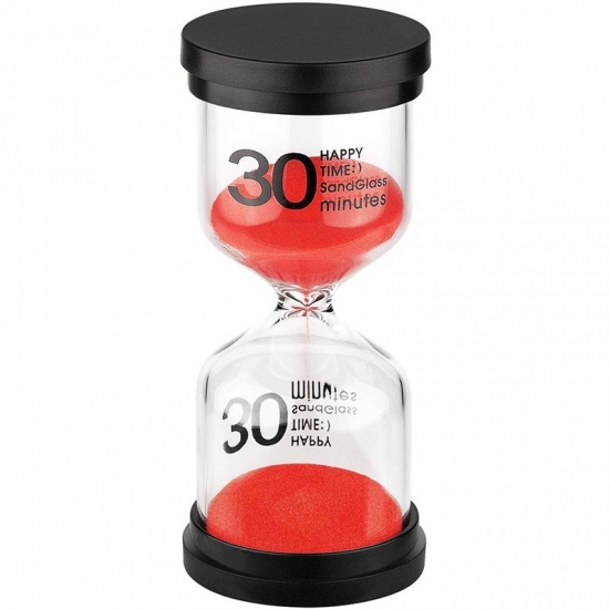 Black hourglass plastic
