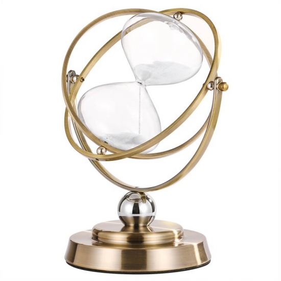 Globe rotating hourglass