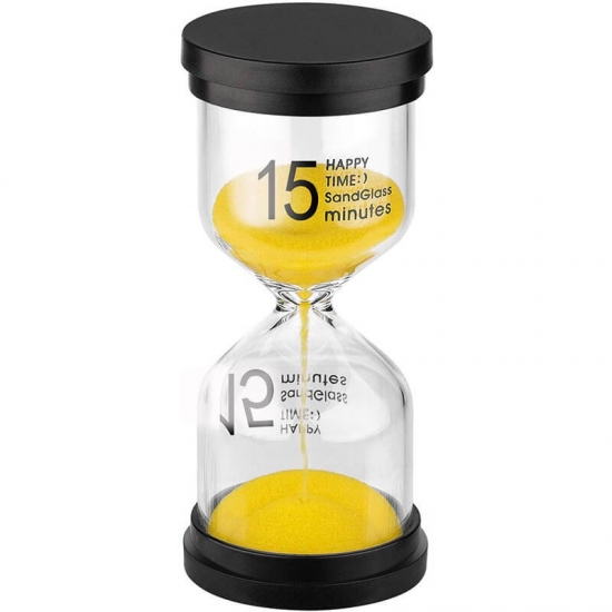 Black hourglass plastic