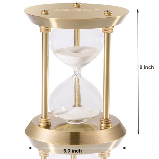 Brass hourglass decor