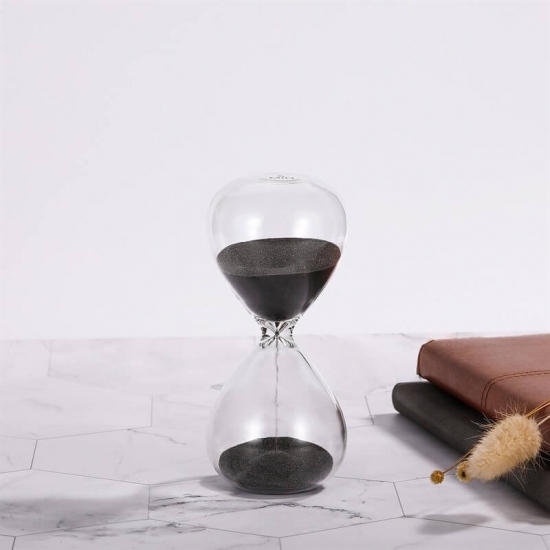 Glass hourglass timer
