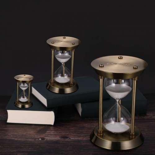 Brass hourglass decor