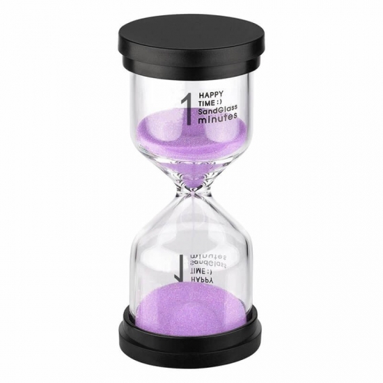 Black hourglass plastic
