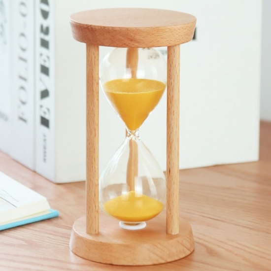 Wood hourglass timer