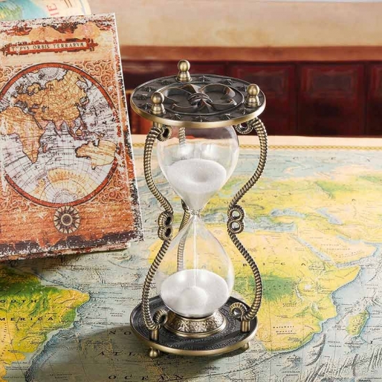 Anchor pattern metal hourglass