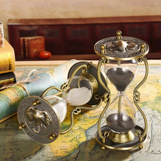 Brass hourglass with elephant head