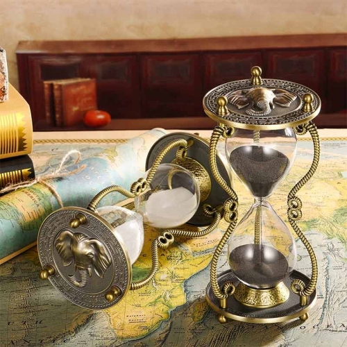 Brass hourglass with elephant head
