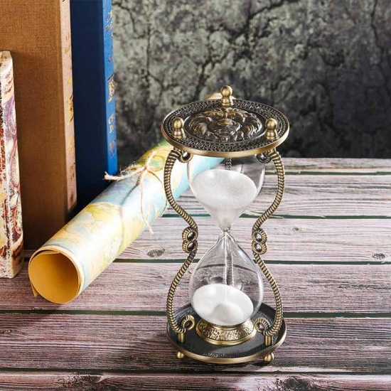Metal hourglass 30 minute sand timer