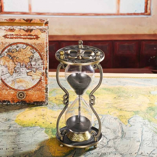Anchor pattern metal hourglass