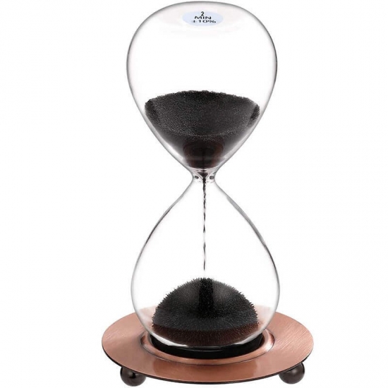 Magnetic hourglass with metal base
