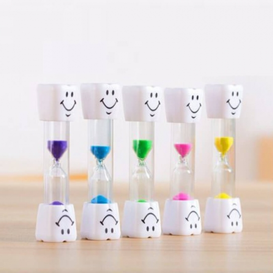 Smiley face plastic hourglass
