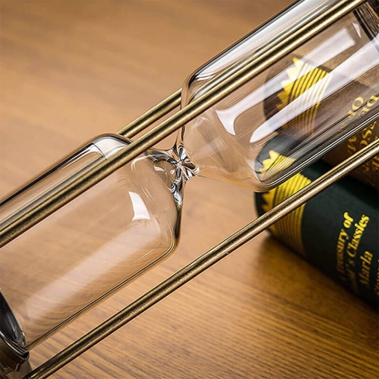 Brass empty hourglass sand timer