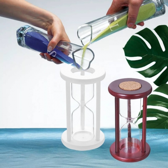 White wood empty hourglass