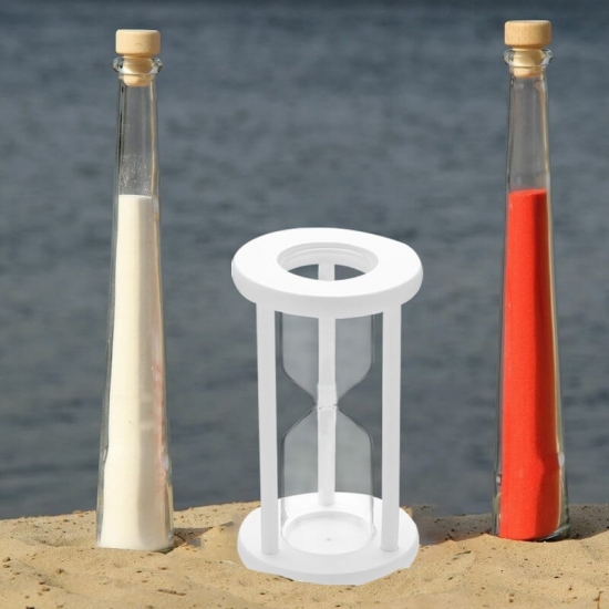 White wood empty hourglass