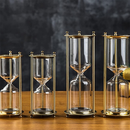 Brass empty hourglass sand timer