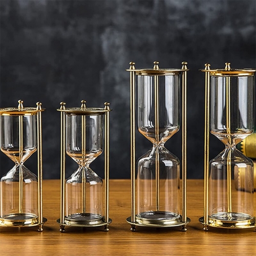 Brass empty hourglass sand timer