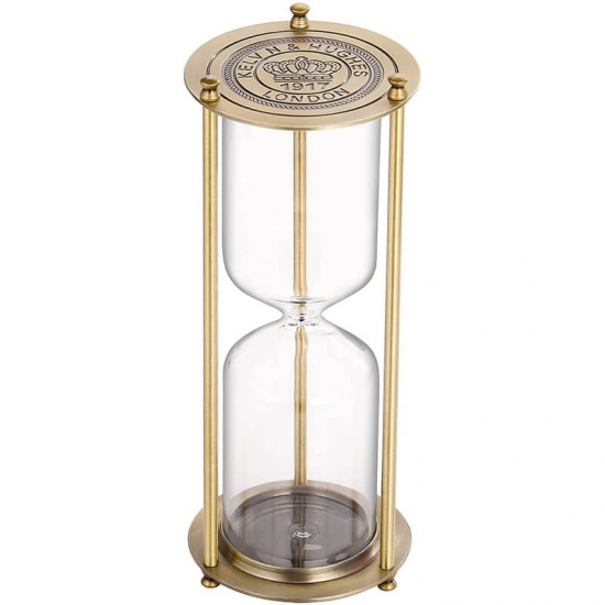 Brass empty hourglass sand timer