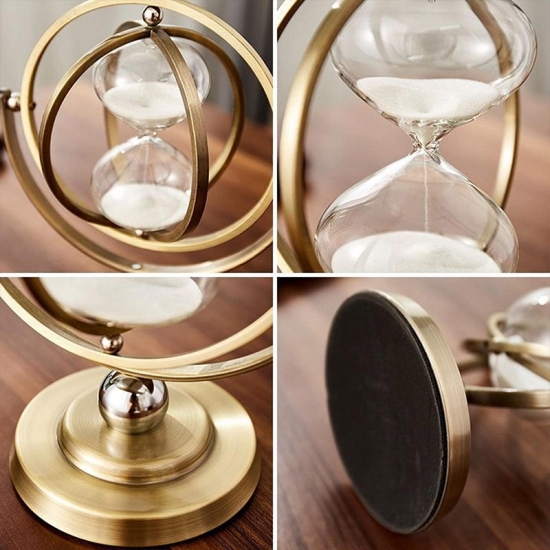 Globe rotating hourglass