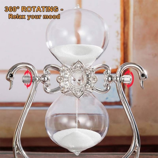 Silver swan hourglass