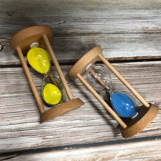 Wood hourglass timer