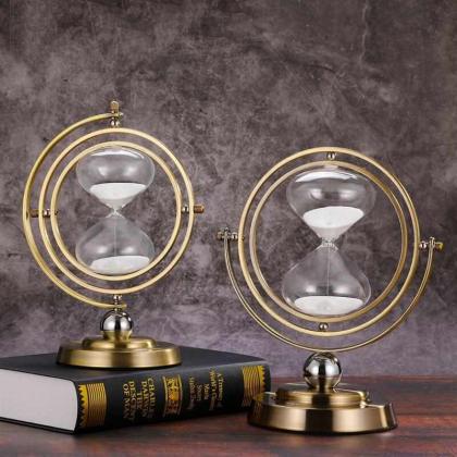 Globe rotating hourglass