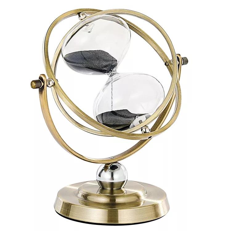 Globe rotating hourglass