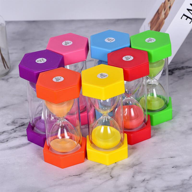 Plastic hexagon sand timer