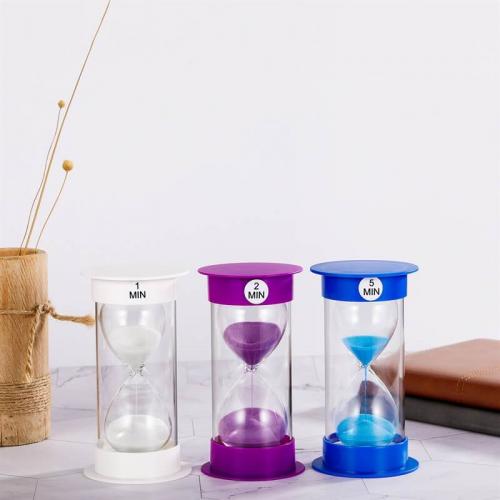 Small round plastic sand timer