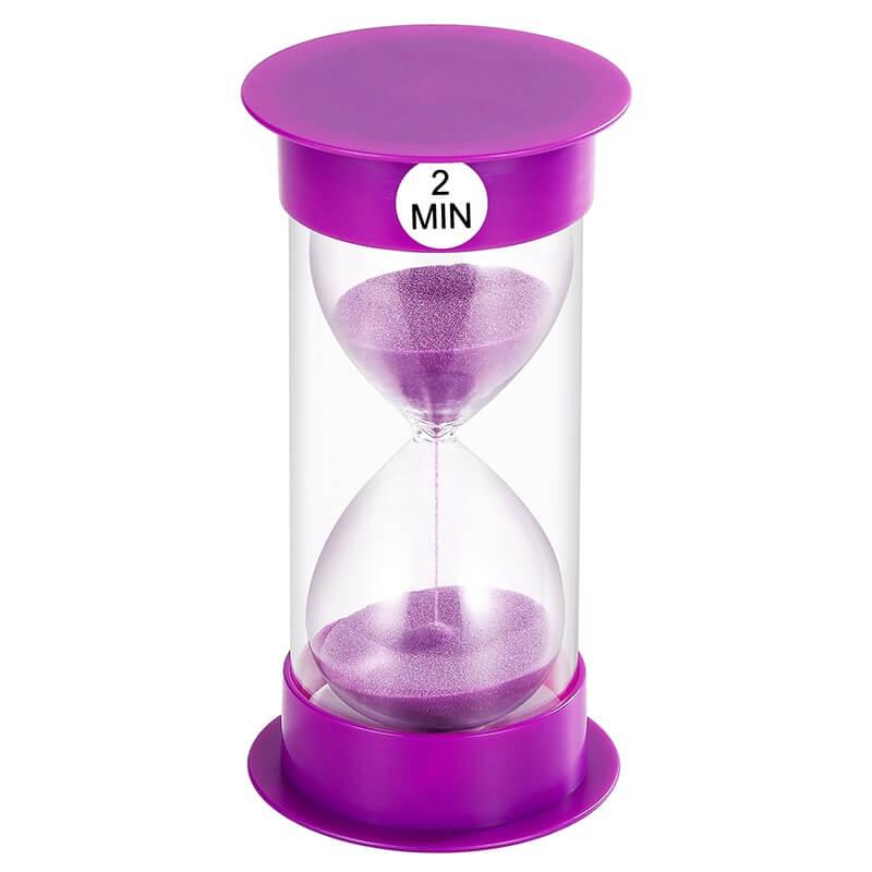 Small round plastic sand timer