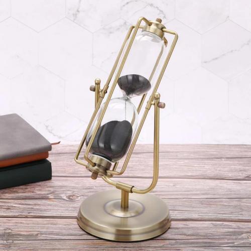 Large brass hourglass sand timer