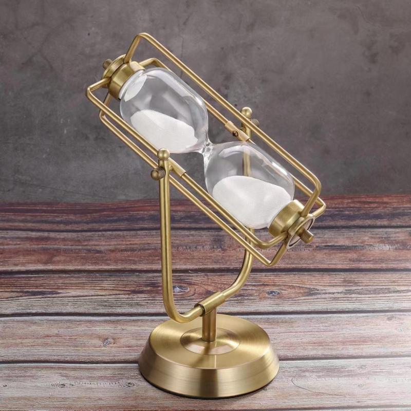 Large brass hourglass sand timer