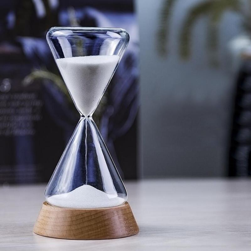 Wood glass sand timer