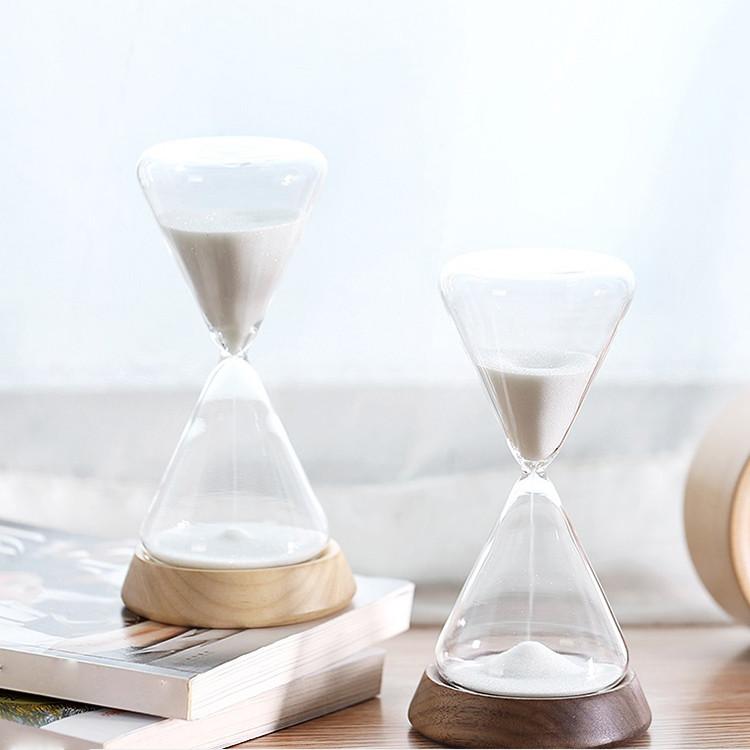 Wood glass sand timer