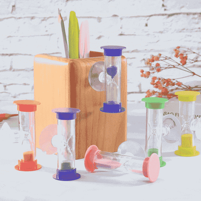 Colorful  Plastic Teeth Brushing Sand Clock for Kids